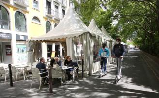 La semana que viene comienza la retirada de las carpas de las 'terrazas Covid' de Pamplona