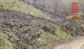 Dos vecinos de Malerreka, investigados por un incendio forestal