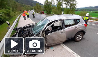 Abierta la Ronda de Pamplona tras el choque entre un camión y un turismo